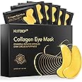 Under Eye Patches, 10 Pairs Gold Collagen Eye Gels Mask, Reduce Dark Circles, Wrinkles Puffy & Bags, Anti-aging Moisturizing Eye Mask by KUTDEP