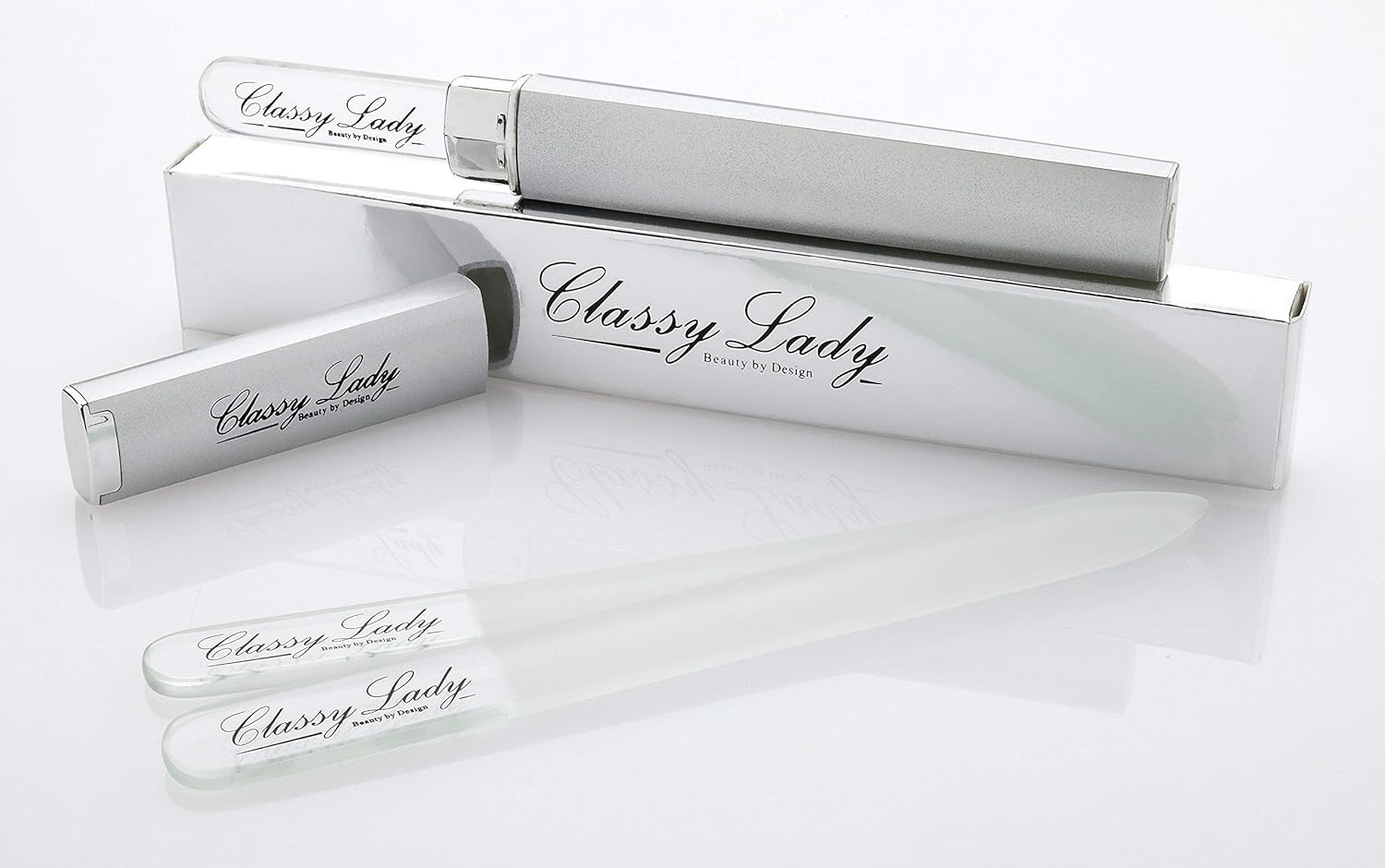 ClassyLady Professional Glass Nail File - Glass Nail File Case, Nails File, Glass Finger Nail Files, Crystal Nail File, Glass Nail & File, Crystal Nail Files : Beauty