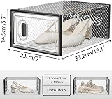 SIMPDIY 12 Pack Clear Stackable Shoe Boxes with Lids Black Frame view 6