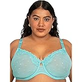 Curvy Couture Womens Sheer Whisper Full Coverage Unlined Underwire Bra