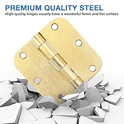3 Pack Round Door Hinges 3-1/2" x 3.5 inch, 5/8