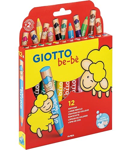 Amazon.com: GIOTTO be-bè Large Pencils and Sharpeners Pre-School