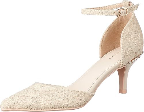 Amazon ランダ ビジュー パールレースセパレートパンプス Md Beige 24 5 Cm 2e Randa ランダ パンプス