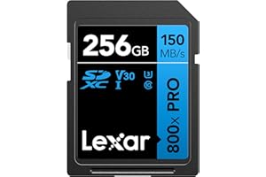 Lexar 256GB High-Performance 800x PRO SD Card, UHS-I, C10, U3, V30, 4K, Up to 150MB/s Read SDXC Memory Card, for Point-and-Sh