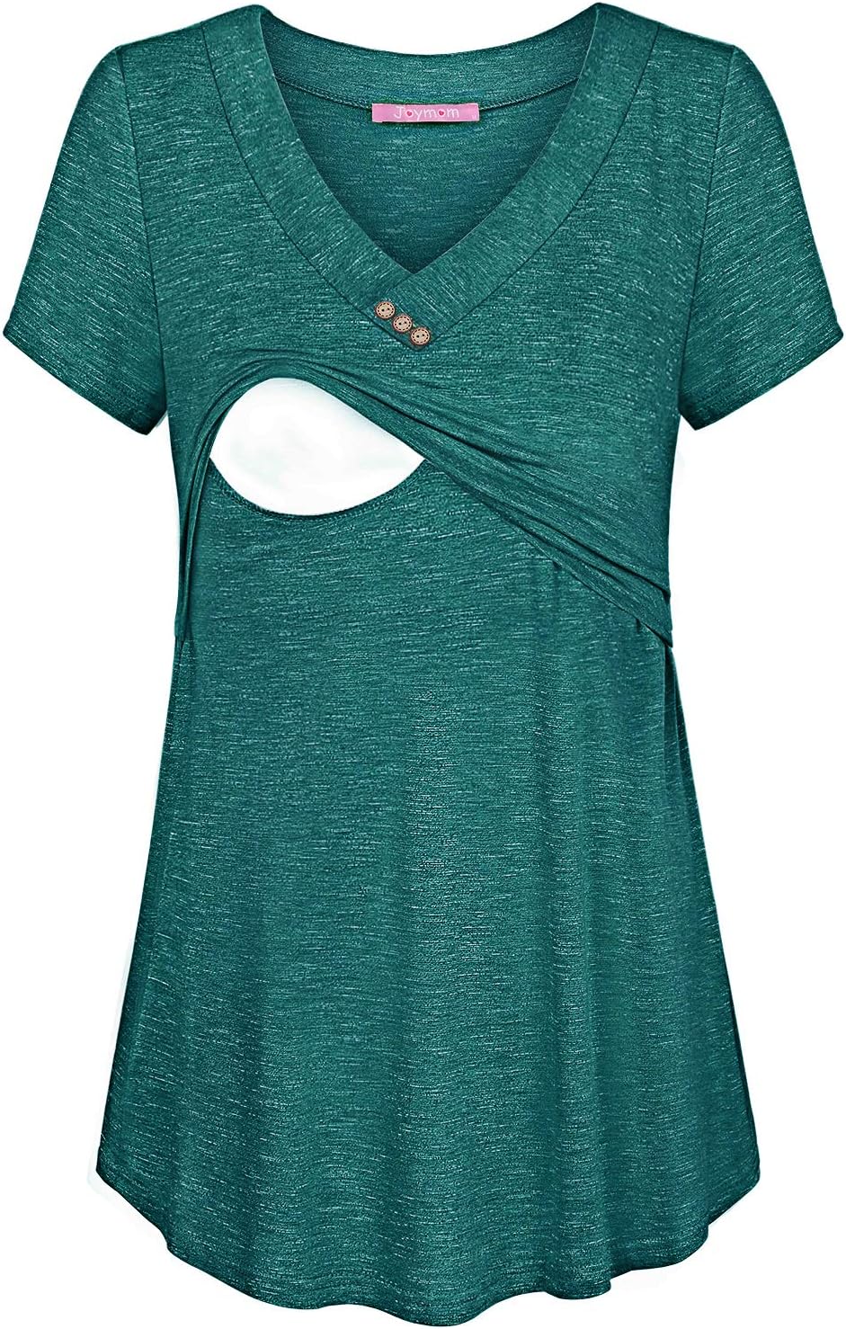 Joymom Womens V Neck Short Sleeve Nursing Tops Maternity Breastfeeding Shirts S-2XL