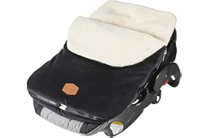 TOMY JJ Cole Bundle Me Winter Baby Car Seat Cover and Bunting Bag - Original - Sherpa Lined Weather Resistant Baby Carrier and Stroller Cover - Stroller Accessories and Winter Baby Essentials - Black