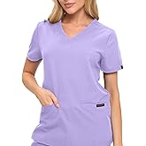 Monarch Uniforms Women’s Scrub Top – Comfortable Stretch V-Neck Medical Shirt with Pockets