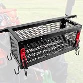 Heavy Duty Tractor Tool Box, Universal Tractor Basket with Tray Accessories Fits Most Tractor and Zero Turn Mower, Tractor Toolbox Attachment Store and Organize