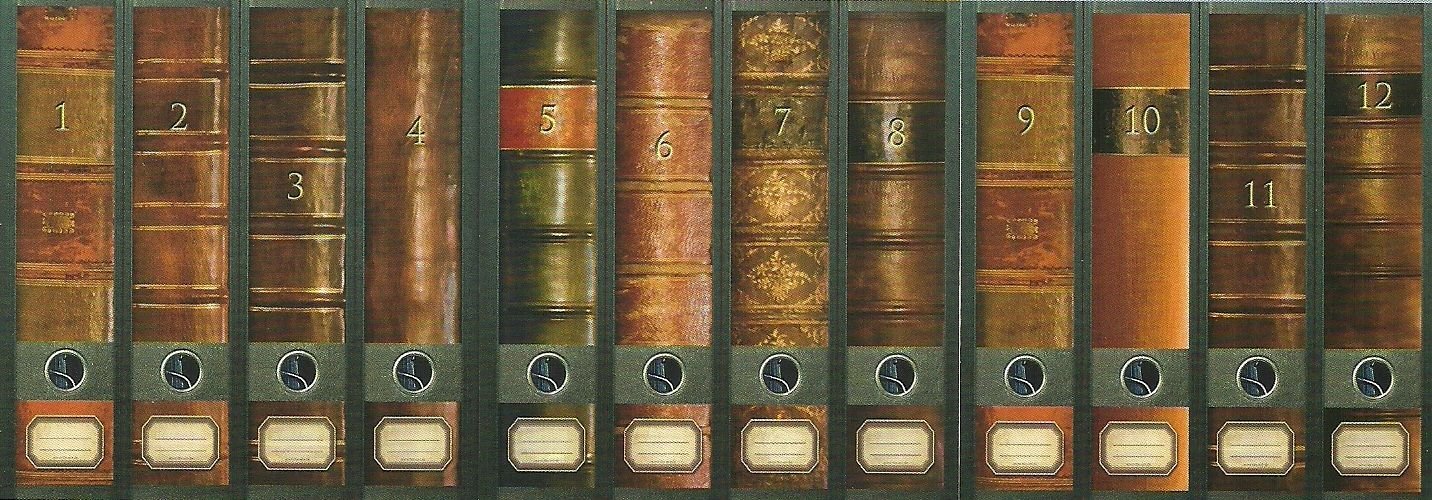 File Art - design stickers for 12 large A4 files - theme "Folio" as collection by a-m-w-shop