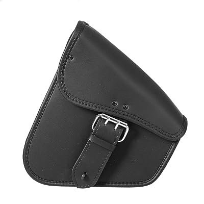 Universal Black Leather Quick Release Motorcycle Swing Arm Bag