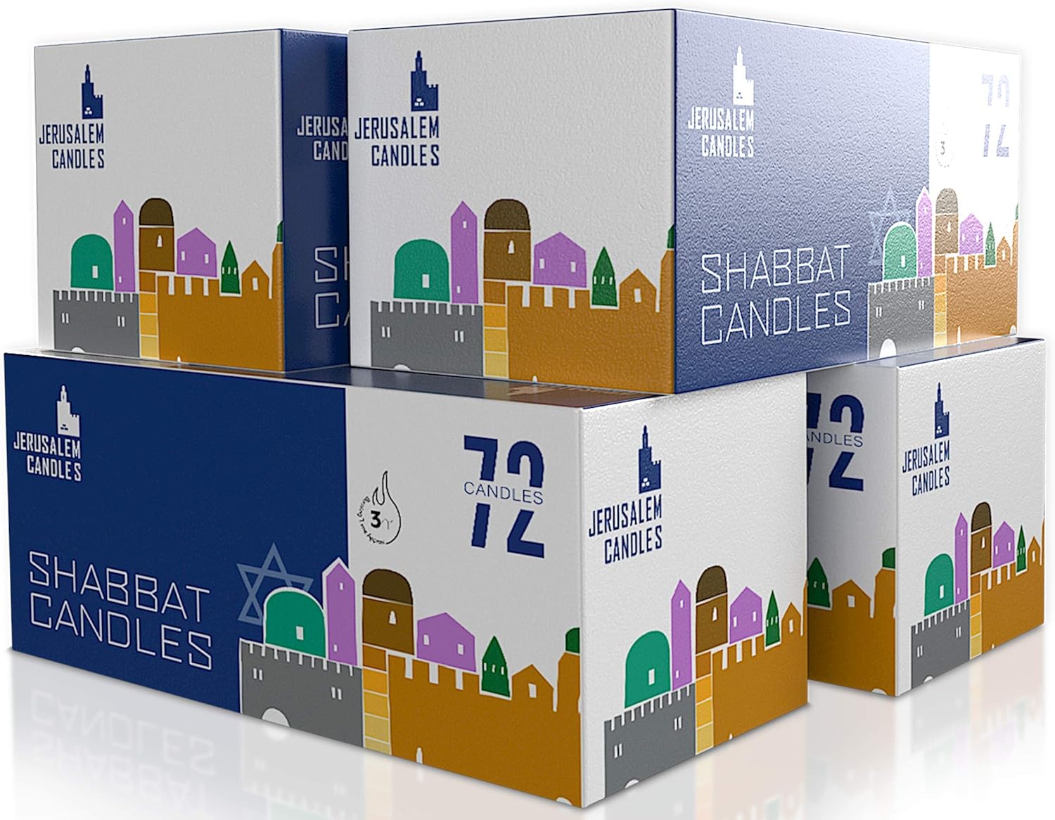 Shabbat Candles - Traditional Shabbos Candles - 3 Hour - 4-Pack x 72 Count, (288 Candles): Home Improvement