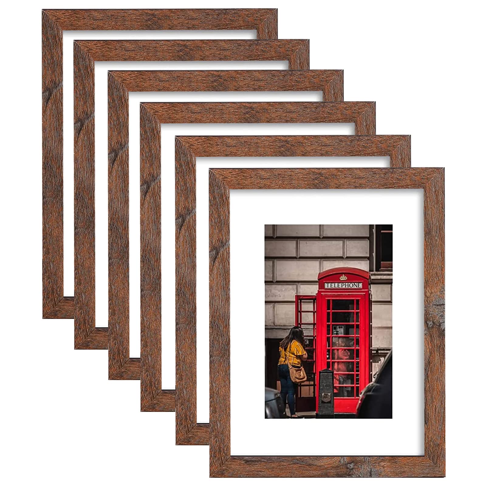 PWTAKO 8x10 Picture Frame Set of 6, Display