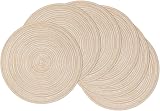 SHACOS Round Placemats Set of 6 38cm Beiges Braided Woven Heat Resistant