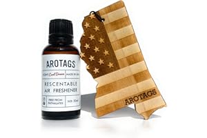 Arotags Mississippi Patriot Wooden Car Air Freshener - Long Lasting Cool Breeze Scent Diffuses for 365+ Days - Includes Hanging Mirror Diffuser and Fragrance Oil - 100% American Made