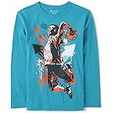 The Children's Place Boys' Dinos,Cars,Sports Long Sleeve Graphic T-Shirts