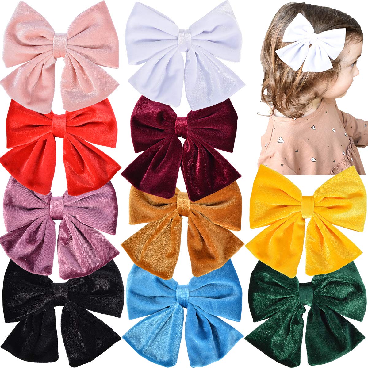 velvet bows for babies