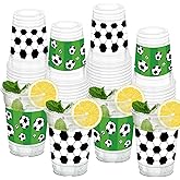 HYMENEX 50Pcs Soccer Cups, 12oz Soccer Plastic Drinking Cups for Birthday Party Supplies Favors Sports Themed Events Game Day Decor