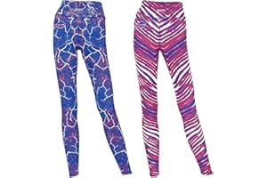Zubaz NFL Women's 2-Pack Zebra and Marble Powermesh Leggings with Pockets (XS - 3XL)