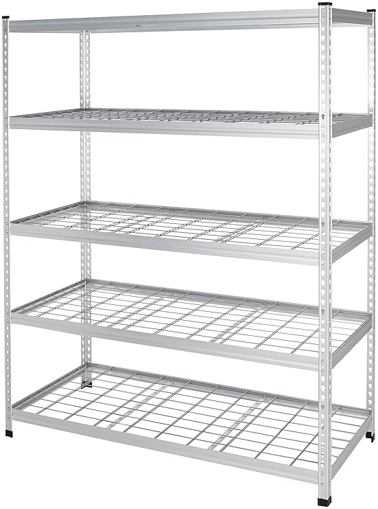 AmazonBasics - Robustes Standregal, durchgehende Stangen, Stahldraht, 152 x 61 x 198 cm