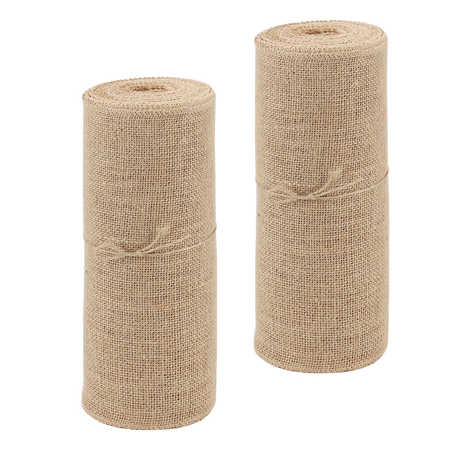 MUKCHAP 2 Rolls 30cm x 10m Jute Hessian Roll, Natural Burlap Table Runner Roll, Jute Fabric Cloth for Arts, Crafts
