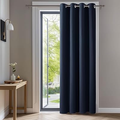 Deconovo Door Curtain Thermal Insulated Blackout 1 Panel Navy 52x84 in