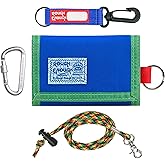 Rough Enough Kids Wallet for Boys Teen with Neck Lanyard Keychain Waxed Canvas Blue Water Repellent