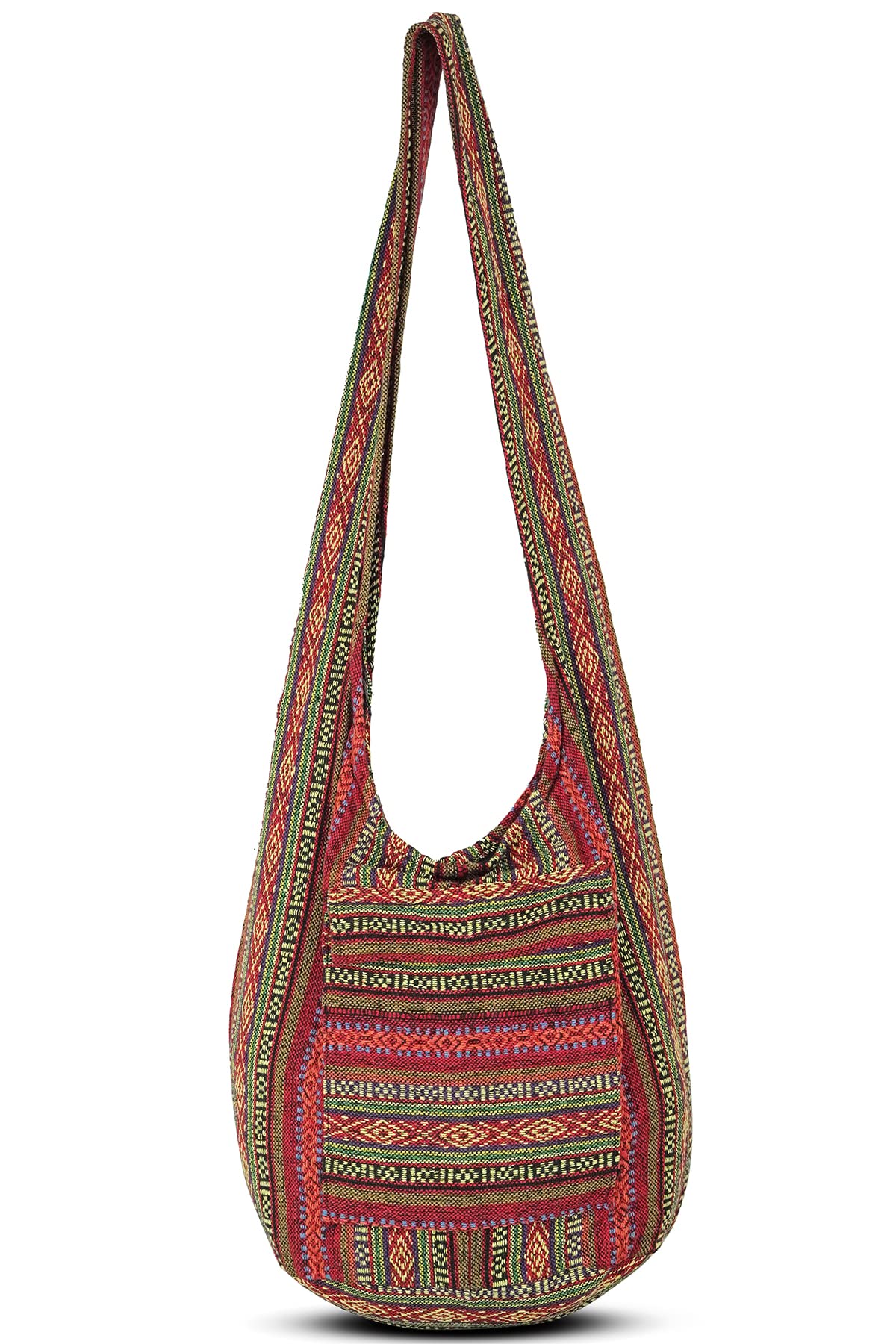 YOUR COZY Boho Crossbody Bag for Women – Handmade Cotton Sling Bag Lightweight Unisex Travel Purse with Zipper (Tribe_15)