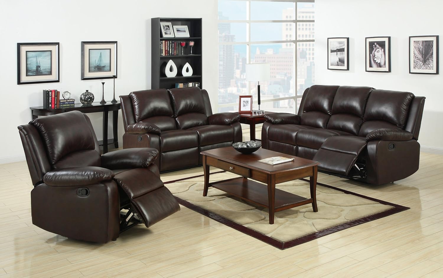Amazon Com Furniture Of America Wulner 2 Piece Leatherette