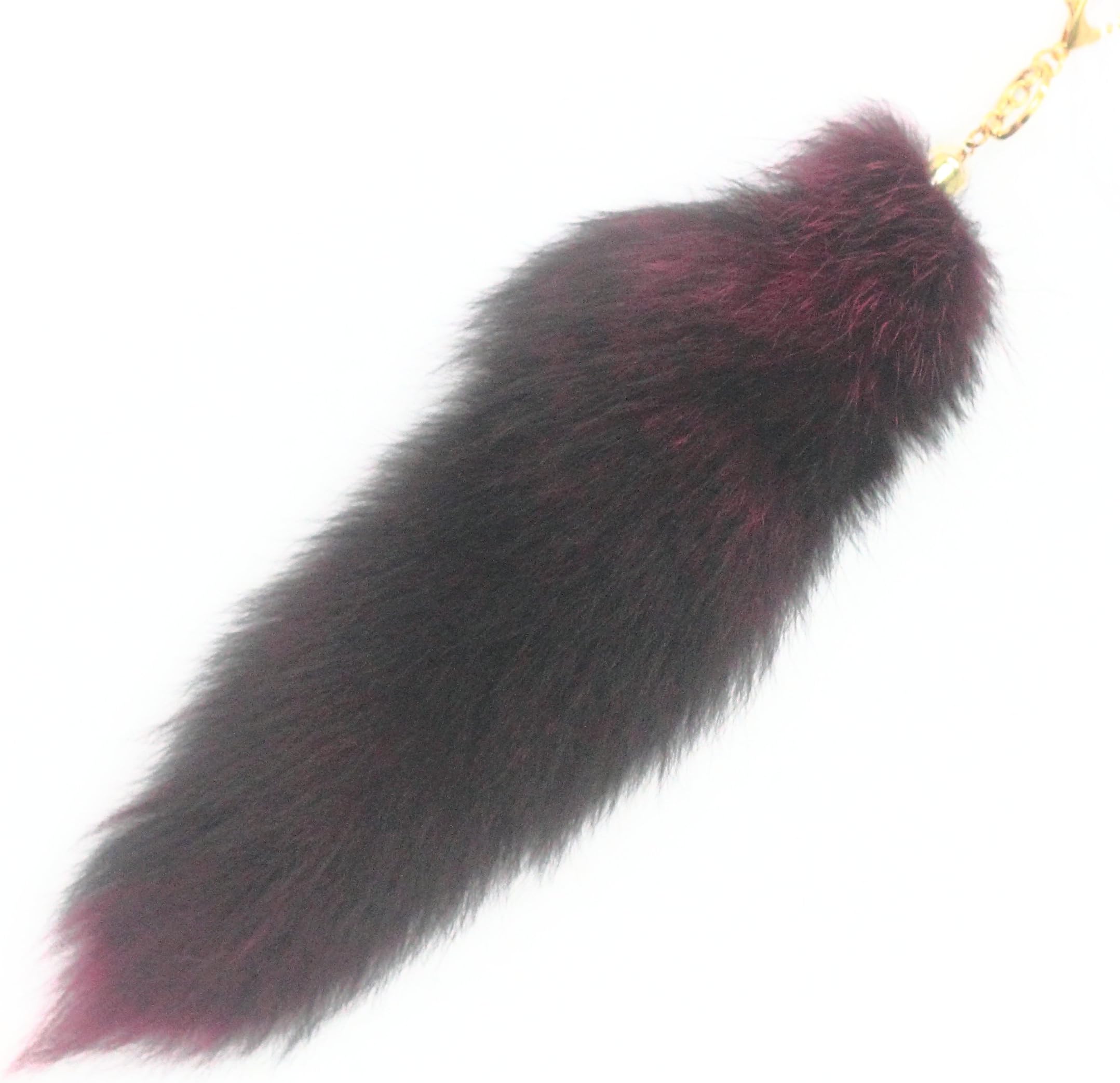 FosrionFluffy Colored Fox Tail Fur Cosplay Toy Handbag Accessories Key Chain Gift present (Purple)