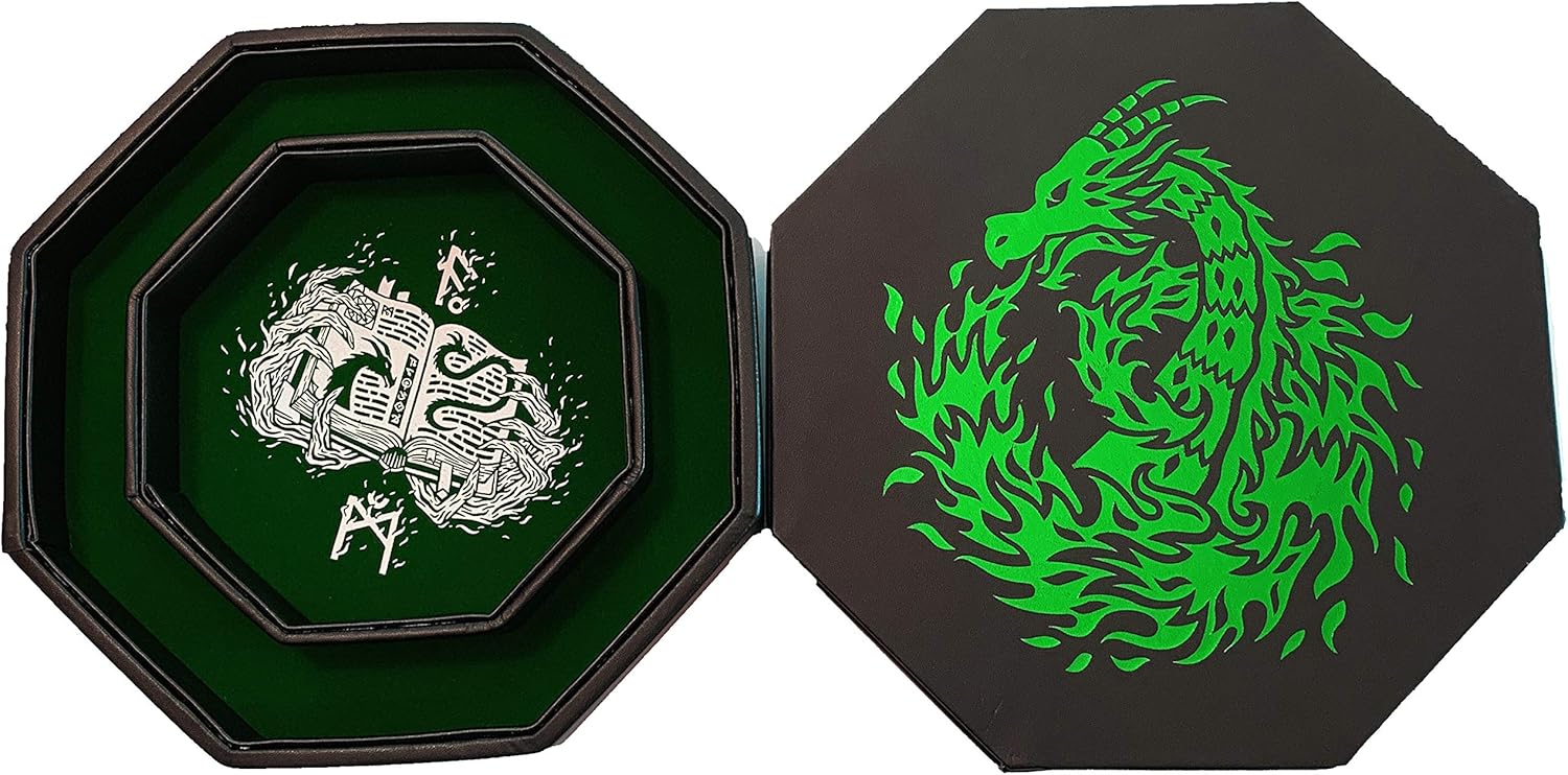 Fantasydice GREEN Fire Dragon, Dice Tray - Image 3