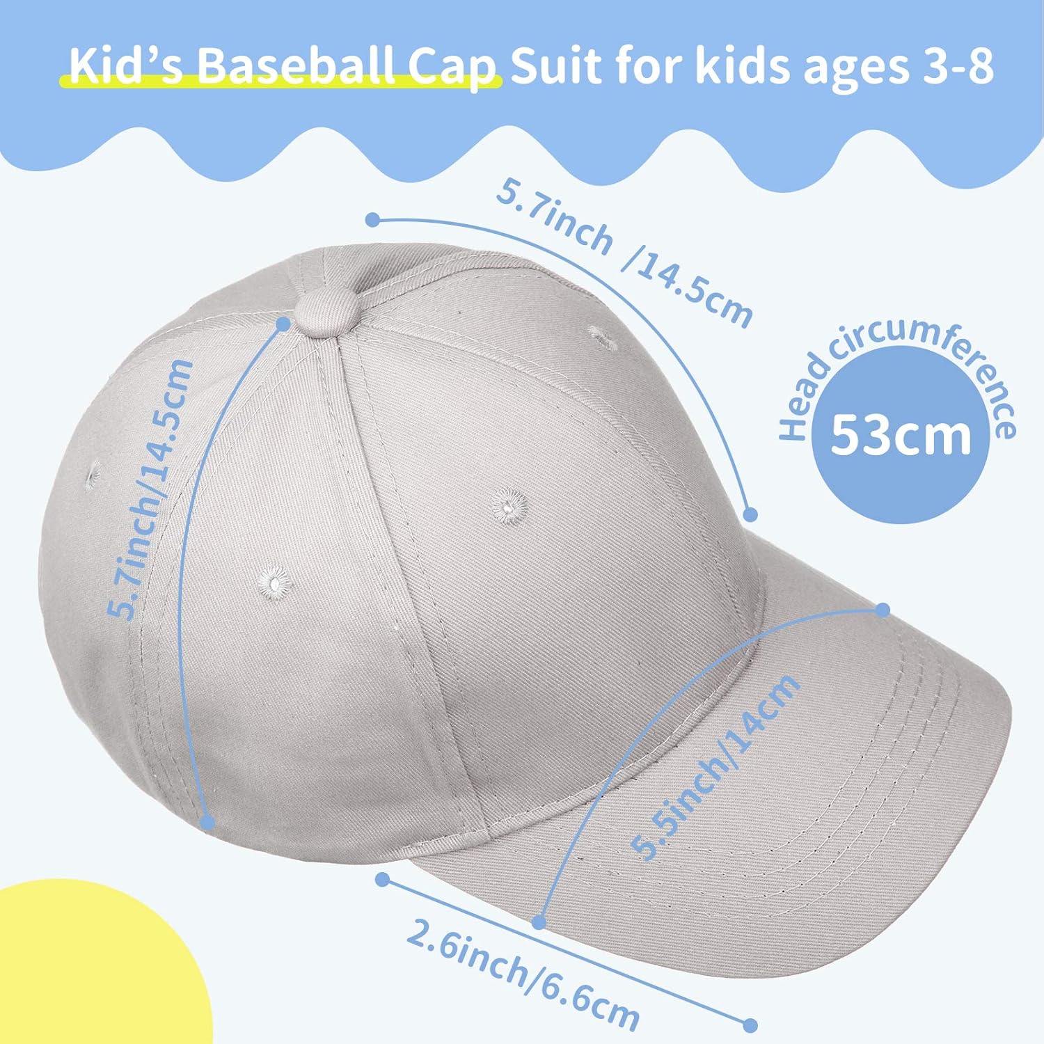 Kids Baseball Caps Cotton Baseball Hats Adjustable Dad Hat Plain Baseball Cap Unisex Trucker Hats (Black, White, Gray, Navy Blue, 4): Clothing