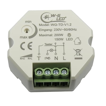 230V Universal-Tast-Dimmer?UP-Dose?LED Dimmer?Taster?150W LED o. 200W Halogen