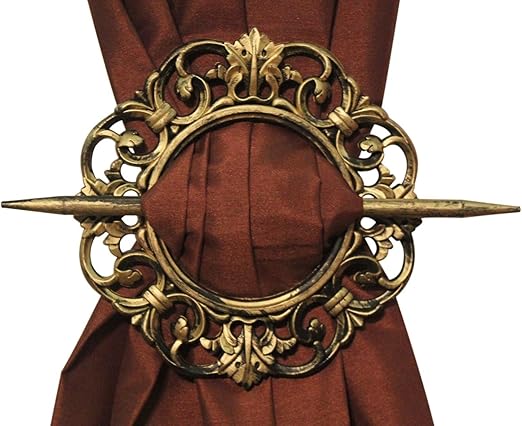 Amazon Com Antique Decorative Curtain Holdback Set Of 2 Bronze
