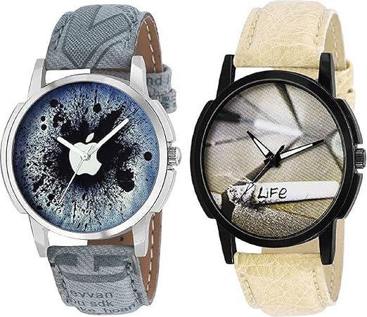 Analogue Multicolor Dial Boys, Mens & Womens Combo Of 2 Watch - Apple