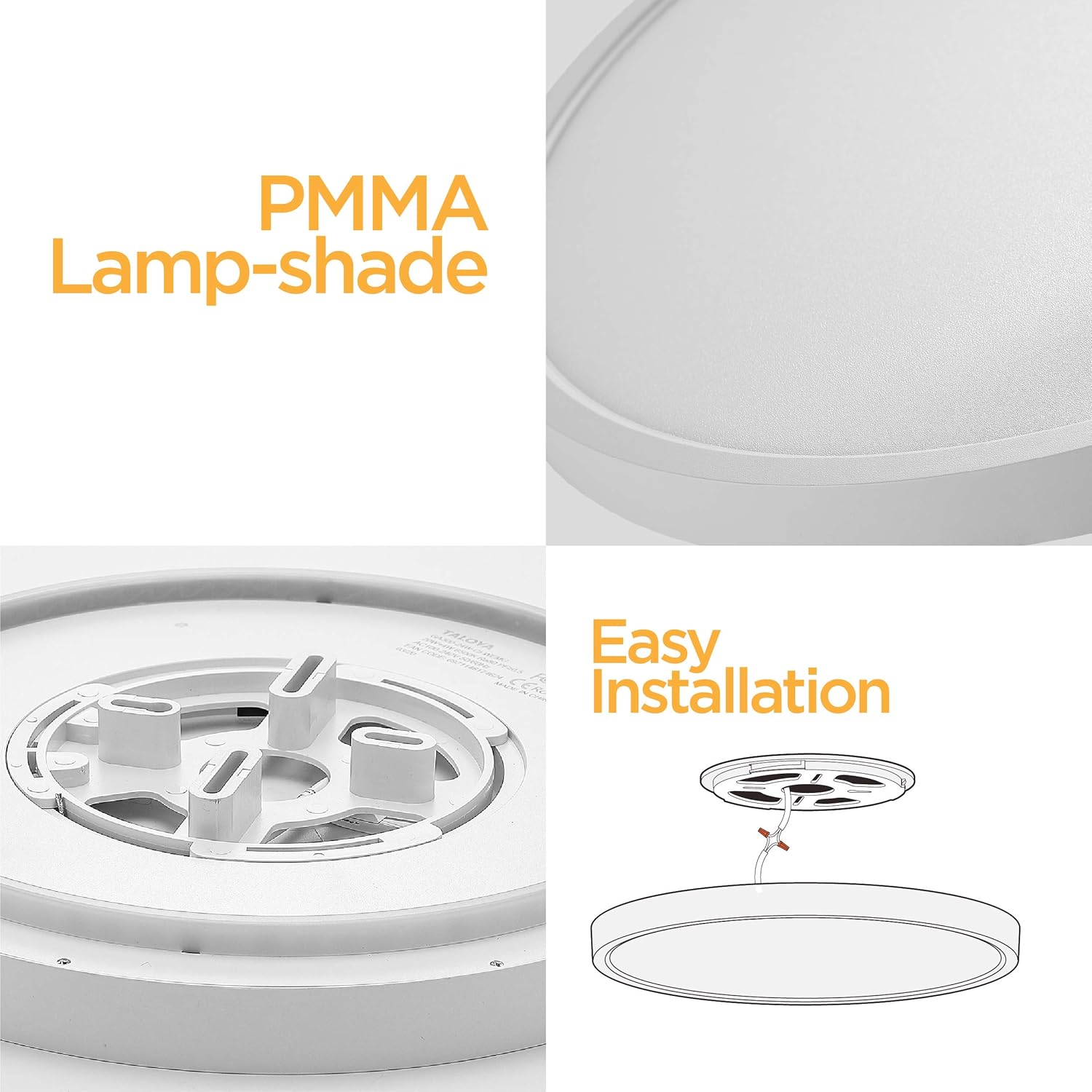 TALOYA LED Surface Mount 12 Inch Ceiling Light with Back Night Light (Gold), 24W Round Modern Flush Mount Light Fixture for Child Teen Baby Boy Living Room Bedroom, Easy Installation - - 