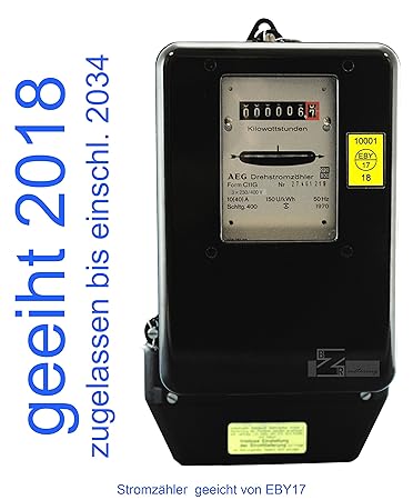 Drehstromzähler 10(40)A neu geeicht für Verrechnungszwecke zugelassen (max. 27,6 kW) von Prüfstelle EB17