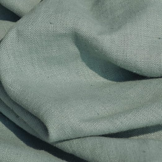 Designer Imported Olive Green 100/% Linen Woven Fabric French Flowers