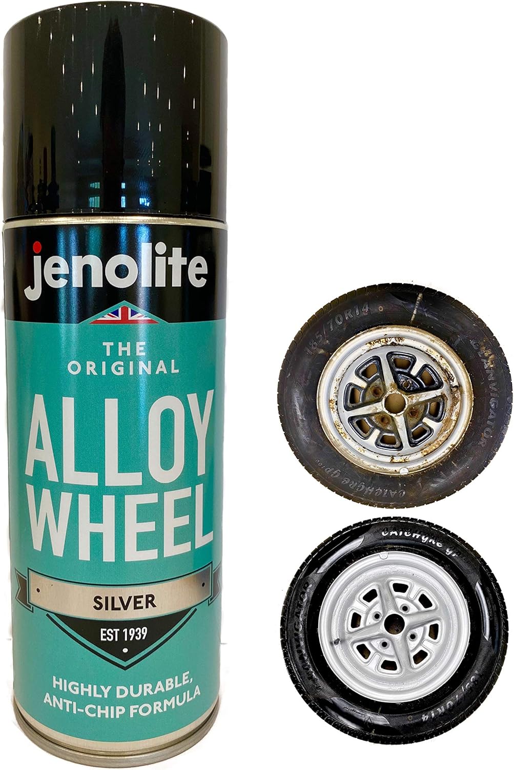 JENOLITE Alloy Wheel Paint Silver Refurbish & Restore Car Alloys Corrosion & Stone Chip