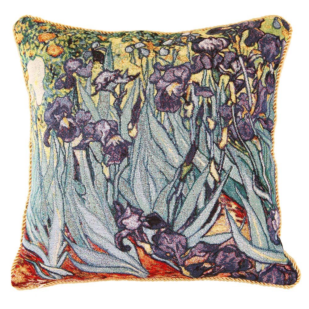 Signare Tapestry Cushion Cover – 18 x 18 inches (45cm x 45cm) – Decorative Sofa Cushion Inspired by Artistic Masterpieces (Iris, Cushion Cover ONLY) — image 1