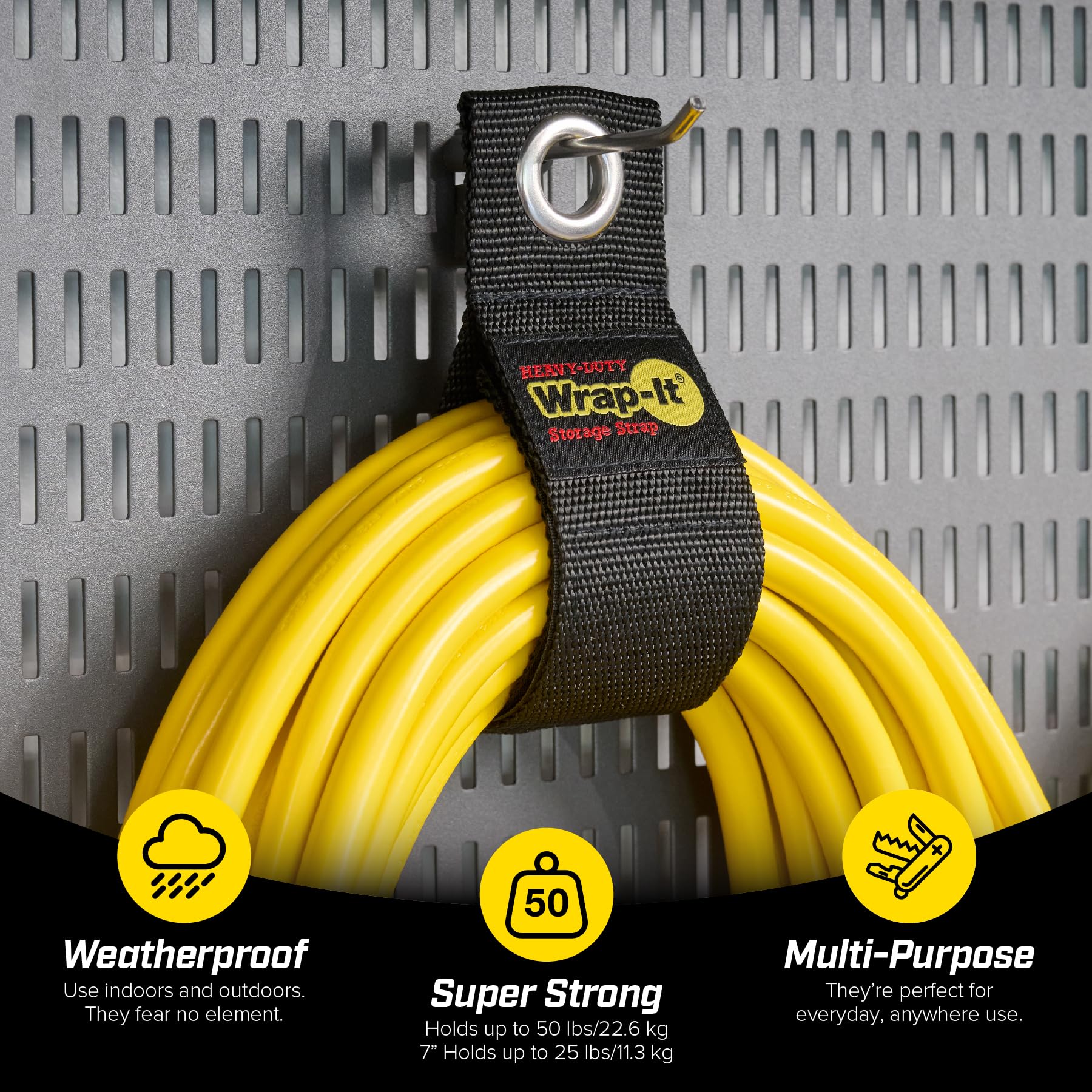 Heavy-Duty Wrap-It Storage Straps (Assorted 6 Pack) - Extension Cord Organizer, Cable Straps for RV Accessories, Mens Stocking Stuffers