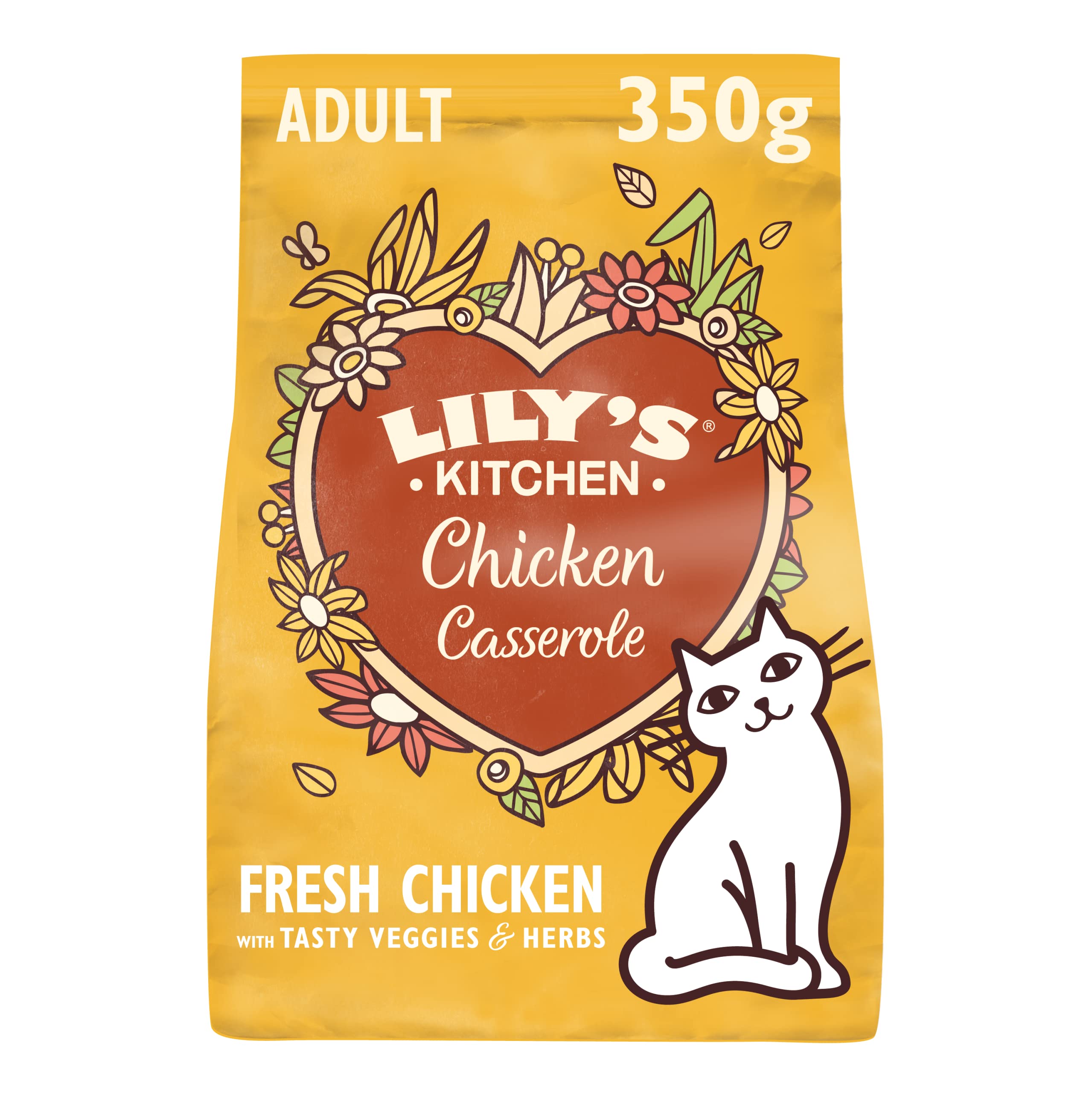 Lily's Kitchen Chicken Casserole - Complete Adult Dry Cat Food (4 x 350g)