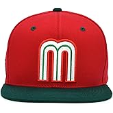 Mexico M Snapback Hat Flag 3D M Imp Flat Bill Mexico Baseball Acrylic Cap