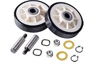 BlueStars Upgraded 12001541 303373K Dryer Drum Support Roller Kit – Compatible with Maytag Crosley Jenn-Air Dryers - Replaces