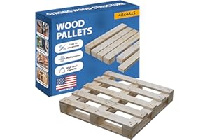 Greaton, Unassembled Heavy-Duty Wooden Pallet Kit – 48x48x5 Inches, Industrial-Grade Pinewood, Stackable & Reusable, Easy to Assemble, 4-Way Forklift Entry, for Home, Storage & Warehouse Use – 1 Pack