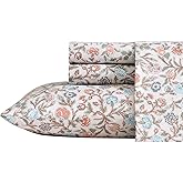 Wrangler - King Size Sheet Set, Ultra-Soft & Wrinkle-Resistant Bedding for Year Round Comfort, Deep Pockets, Bed Sheets with Matching Fitted Sheet & Pillowcases (Westward Floral Beige)