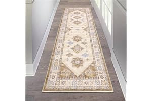 HEBE RUGS HEBE Boho Runner Rug 2x6 Ft Non Slip Washable Hallway Rug Runner Farmhouse Laundry Rug Runner Vintage Kitchen Runner Rug Floor Carpet for Entryway Hallway Bathroom Bedroom