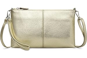 befen Women's Genuine Leather Wristlet Clutch Phone Wallet, Small Crossbody Purse Bag with RFID Blocking Card Slots