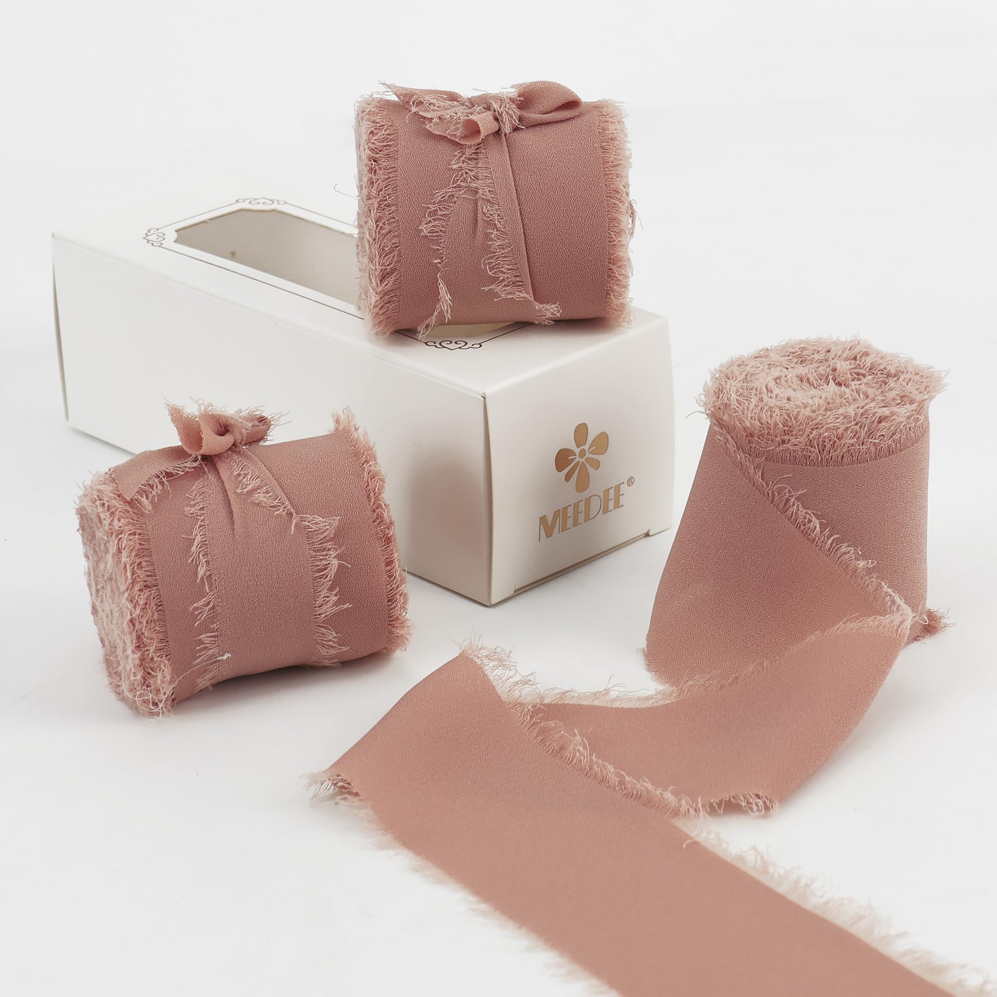 Chiffon Silk Ribbon for Gift Wrapping White Beige Ribbon for Wedding Invitation Bouquet 3 Rolls 1.5inch Wide x 7 Yd Gift Wrap Cream Ribbon with Handmade Frayed Edged Wrinkle Chiffon Silk Ribbon For Wedding Invitation  Wrapping Decor Sheer Fringe Craft Bridal Bouquet 4CM*5M - AliExpress