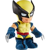 Mattel Marvel X-Men Plush Toy with Sounds &amp; Talking, &rsquo;97 Wolverine Collectible with Yellow Suit &amp; Retro Animation Style