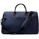 July Carry All Split Weekender - Stylish Carry On Bag for Personal & Work, Zipped Pockets & Pass-Through Band, Weekender Bag, Travel Bag Flight Approved, Clamshell Opening - 28L, French Navy